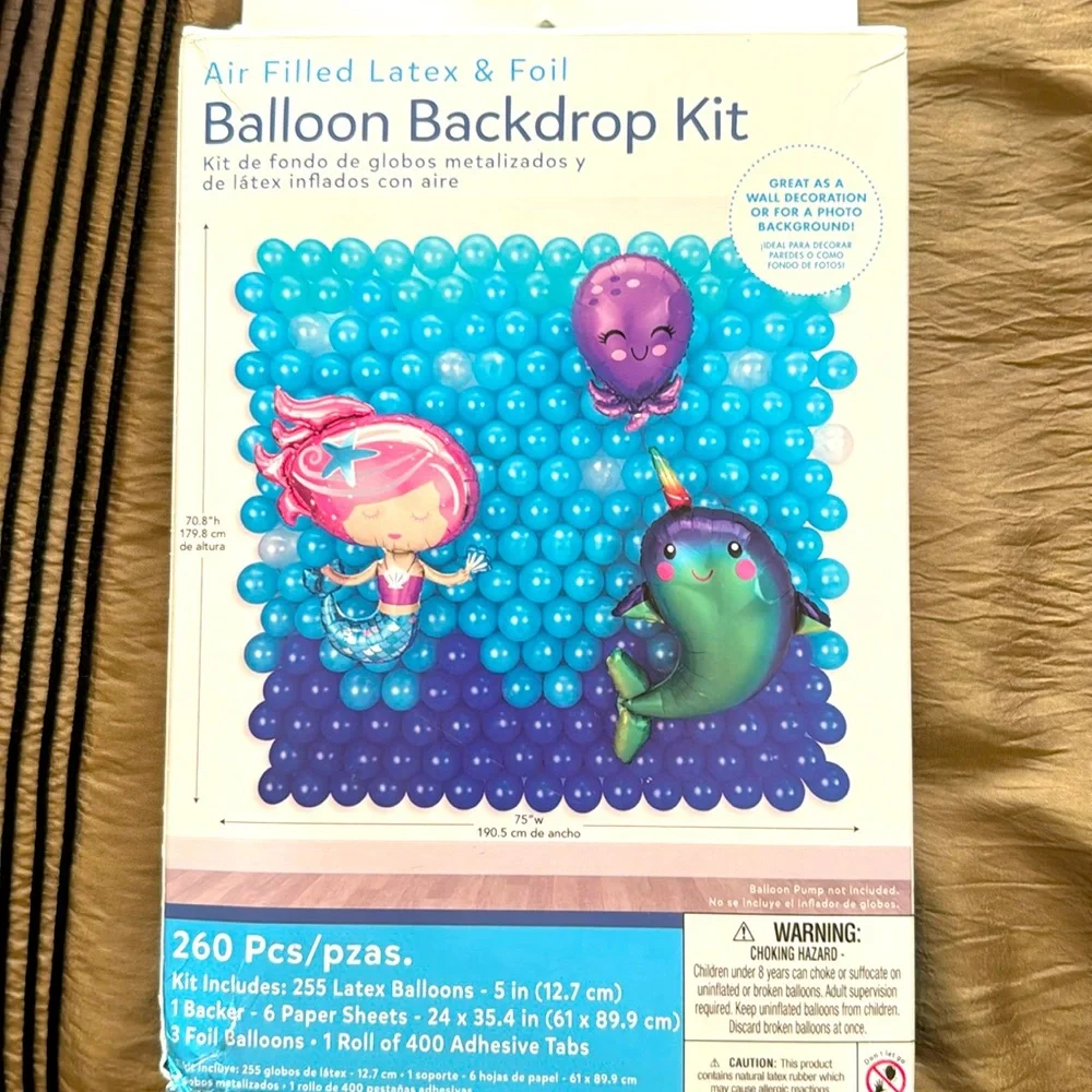 Balloon Backdrop Kit, NEW, Marine/Mermaid Theme, So Fun